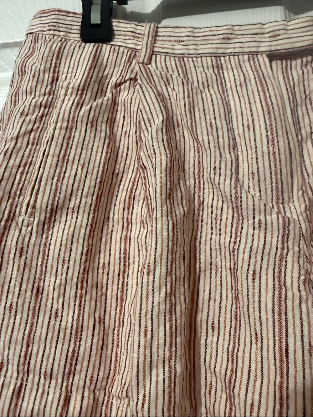 ATM 100% Linen Women's Lined Striped Shorts- 8 - Picture 3 of 9